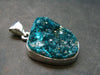 Dioptase Crystal Silver Pendant from Congo - 6.17 Grams - 1.2"