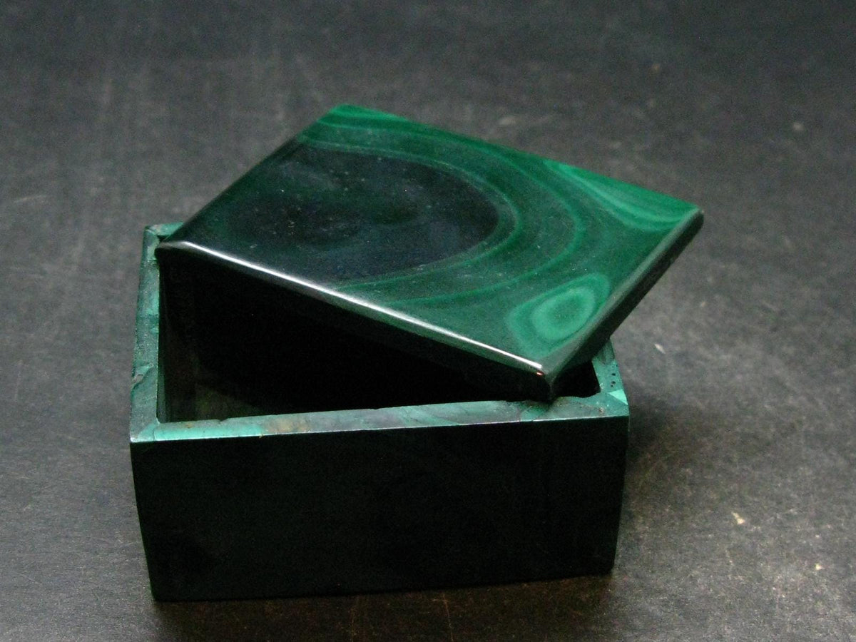 Rich Vibrant Green Malachite Box From Congo - 2.1" - 98.73 Grams