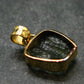 Moldavite Tektite Gold Plated Silver Pendant from Czech Republic - 0.8" - 1.31 Grams