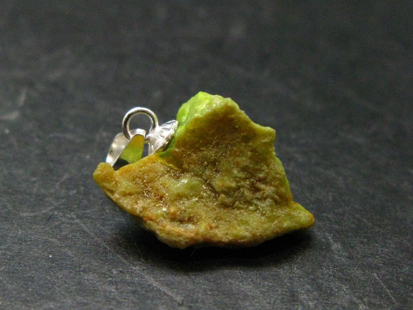 Gaspeite Silver Pendant From Australia - 0.8" - 1.25 Grams