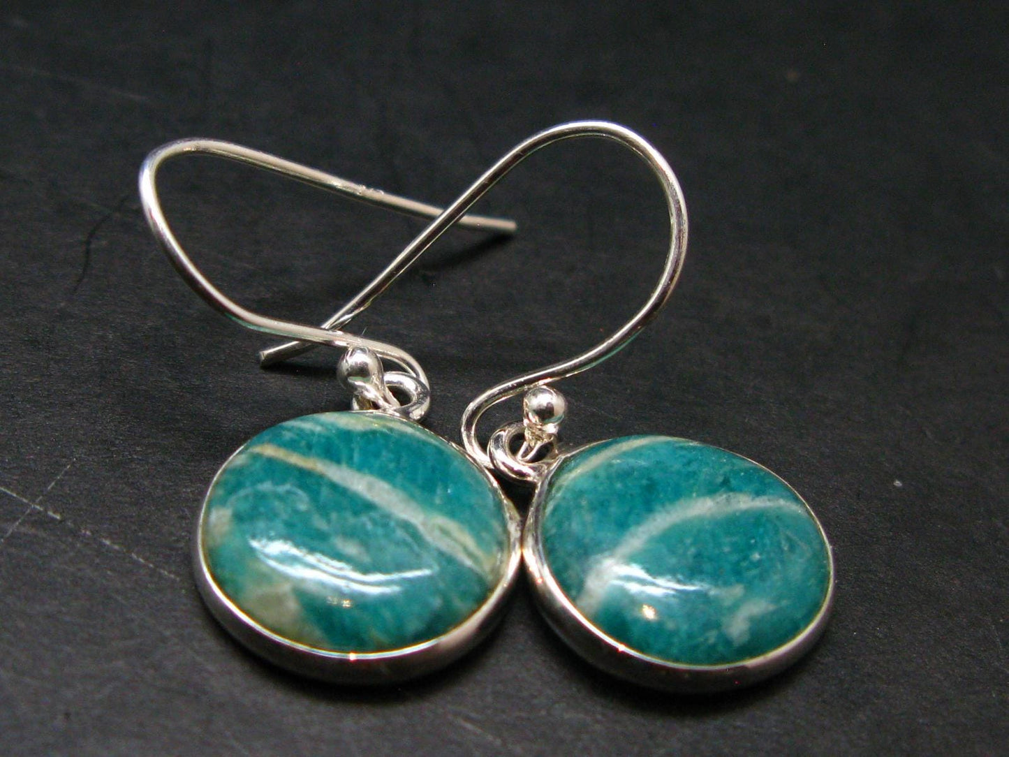 Amazonite Silver Earrings from Russia - 2.79 Grams