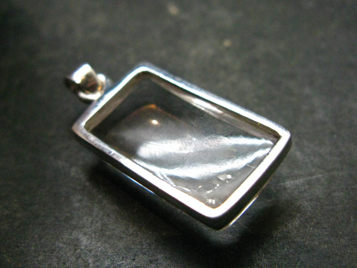 Nice Danburite Crystal Silver Pendant from Mexico - 1.2" - 5.18 Grams