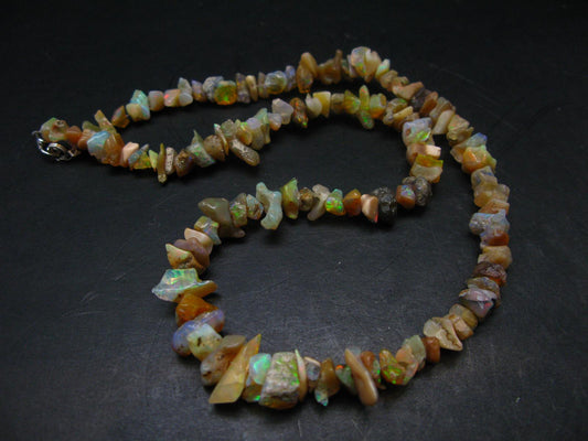 Gem Precious Opal Beads Necklace from Ethiopia - 18.5" - 24 Grams