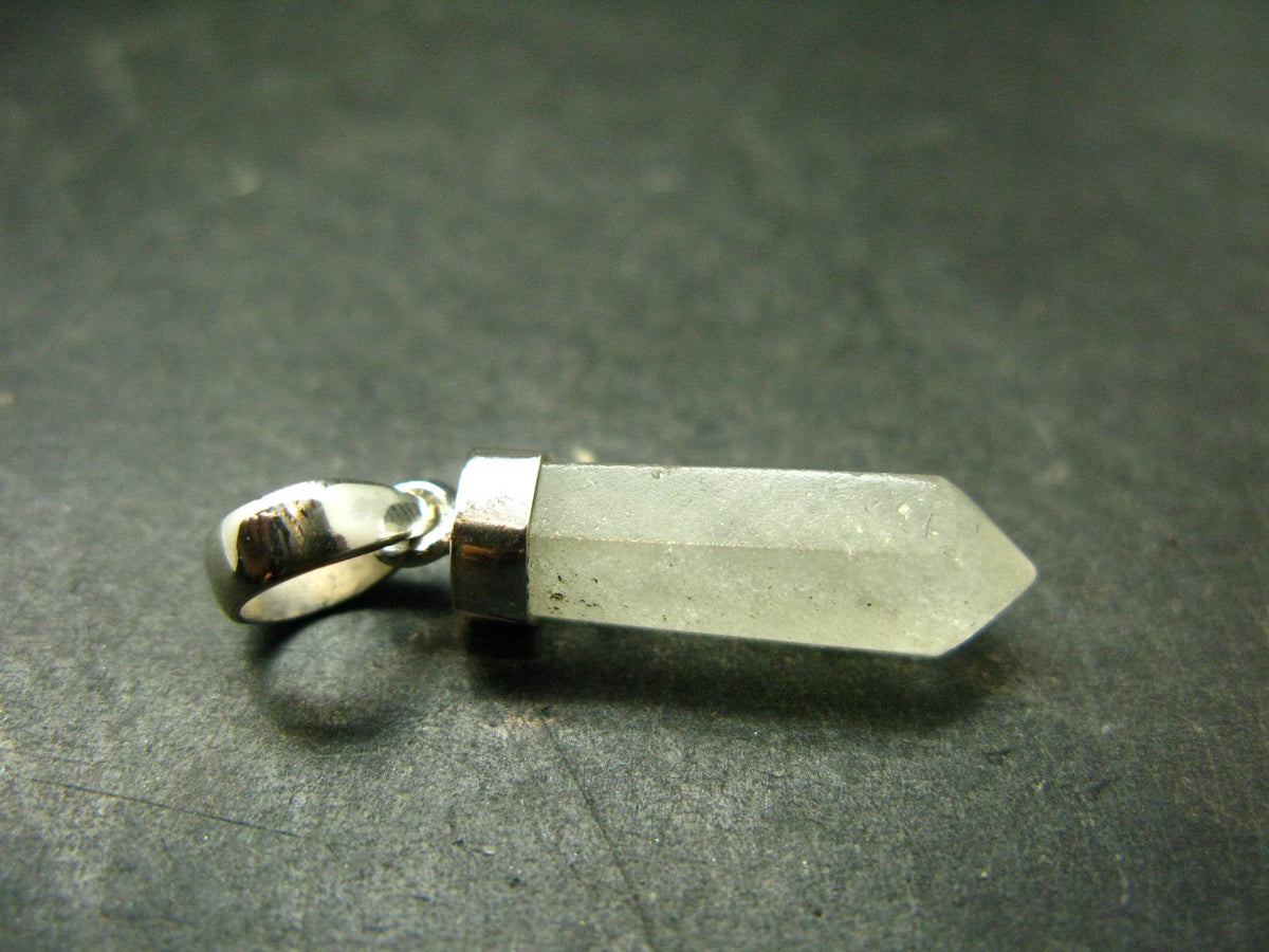 Gem Libyan Desert Glass Tektite Pendant Sterling Silver from Libya - 1.2" - 2.34 Grams