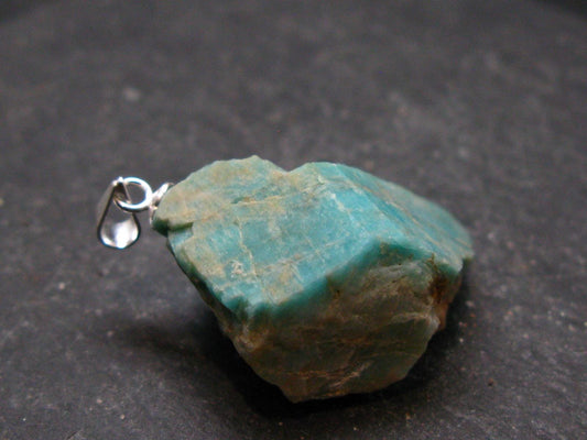 Rare Amazonite Silver Pendant From Russia - 1.1"
