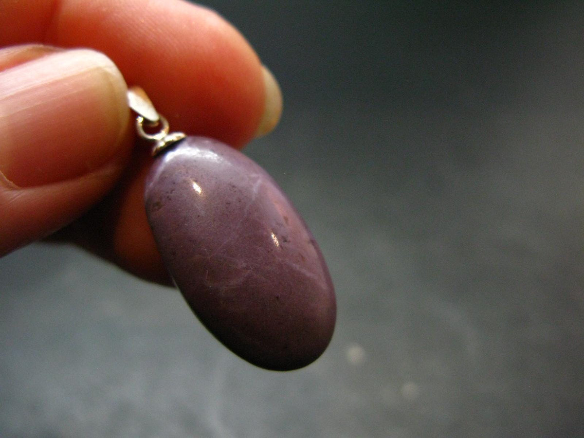 Purple Jade Silver Plated Pendant From Turkey - 1.2" - 3.31 Grams