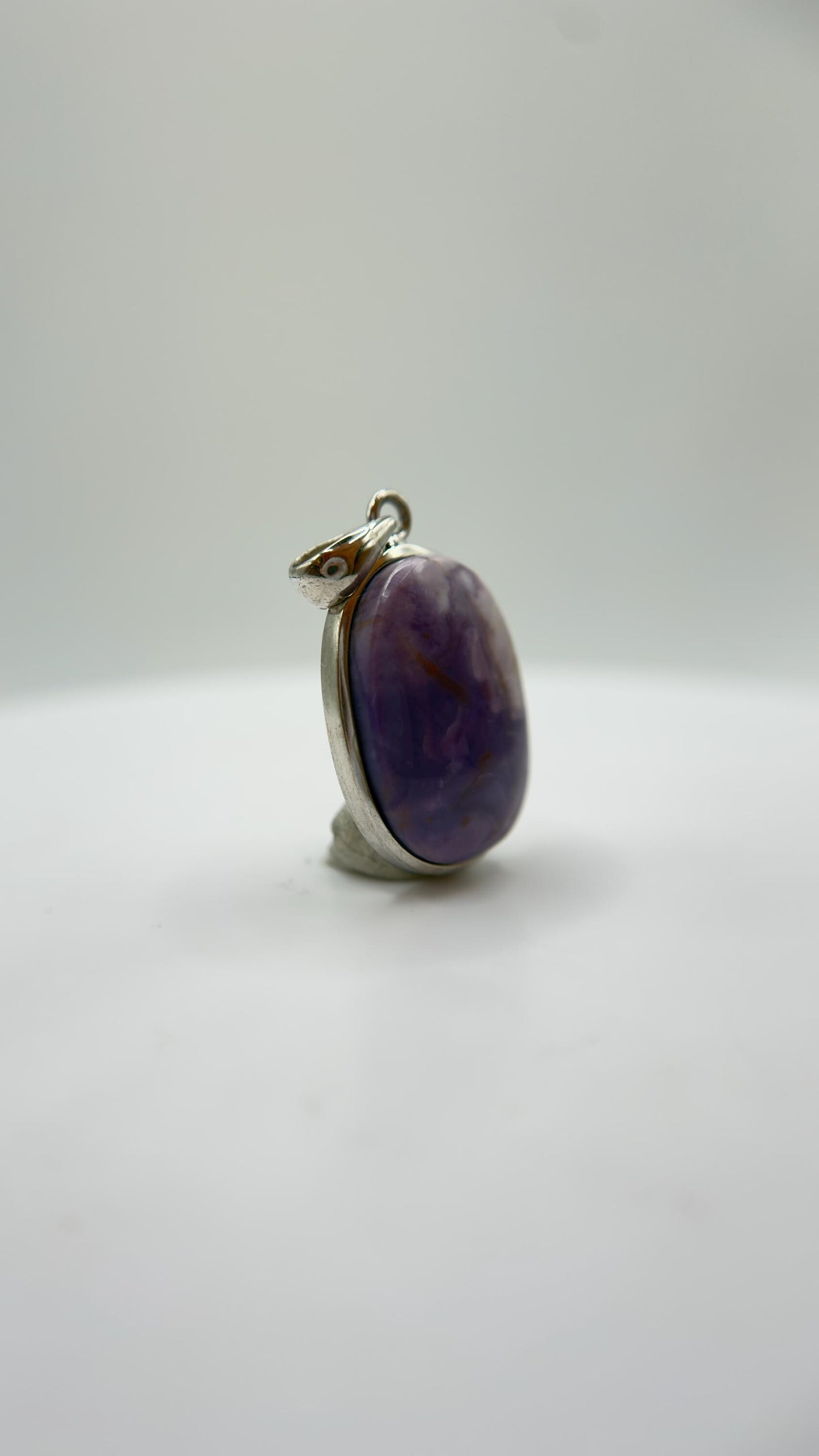 Tiffany Stone Pendant Purple Opal Fluorite Gemstone Silver Necklace Rare Natural Stone Jewelry Gift