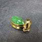 Tsavorite Green Garnet Gold Plated Silver Pendant from Tanzania - 0.8" - 1.68 Grams