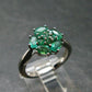 Emerald Faceted Silver Ring from Colombia - 2.94 Grams Total - Size 6