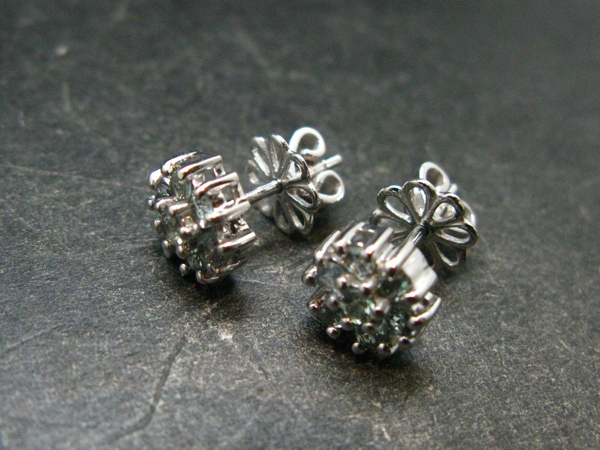 Alexandrite Gem Silver Stud Earrings From Russia - 2.55 Grams