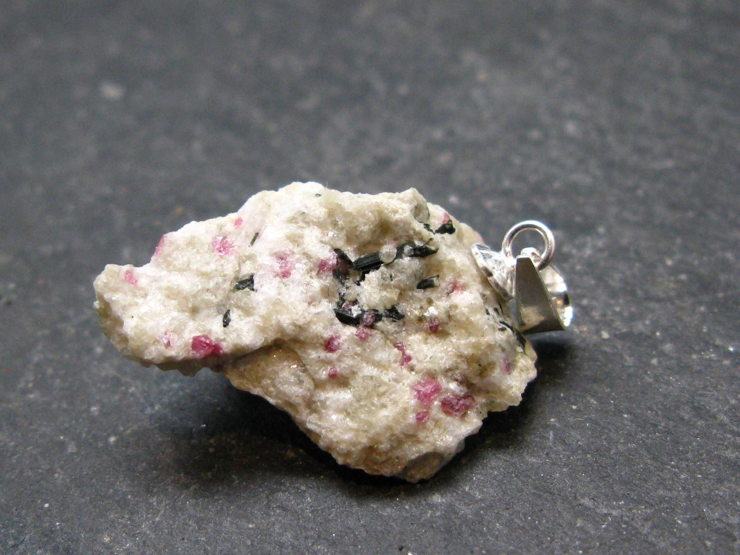 Rare Kakortokite Silver Pendant From Greenland - 2.96 Grams - 1.1"
