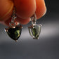 Moldavite Tektite Silver Earrings from Czech Republic - 2.14 Grams
