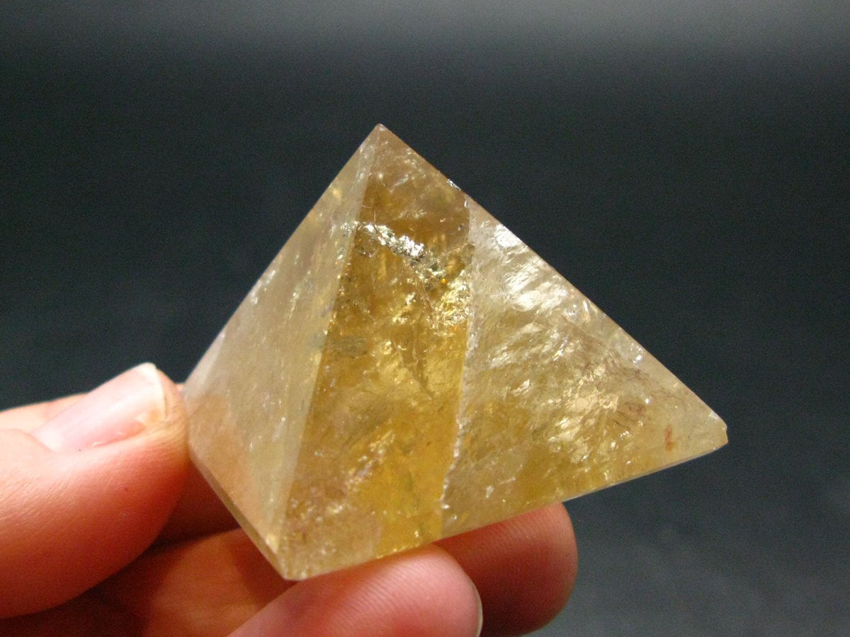 Citrine Unheated Polished Pyramid From Brazil - 1.4" - 41.53 Grams