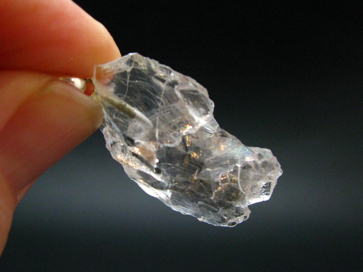 Goshenite Beryl Crystal 925 Silver Pendant From Brazil - 1.3" - 2.90 Grams