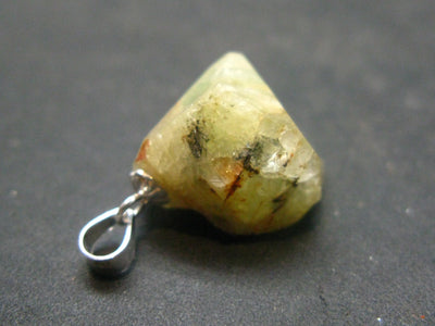 Rare Well-Formed Rhodizite Rhodozite Crystal Silver Pendant from Madagascar - 0.8"