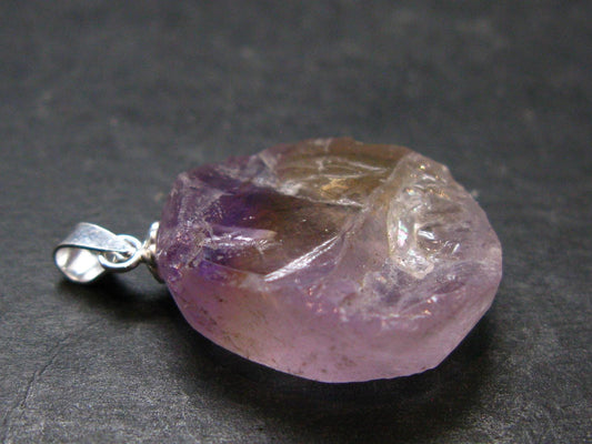 Stunning Natural Gem Ametrine Crystal Silver Pendant From Bolivia - 1.1" - 3.94 Grams
