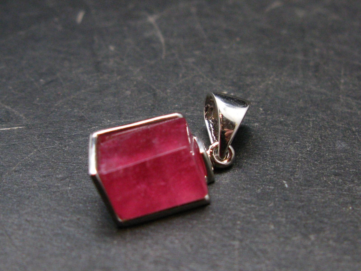 Rhodochrosite Sterling Silver Pendant From Alma Colorado - 0.9" - 3.12 Grams