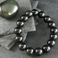 Black Obsidian Genuine Bracelet ~ 7 Inches ~ 12mm Round Beads