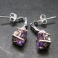 Faceted Natural Amethyst 925 Sterling Silver Earrings - 0.7" - 2.59 Grams