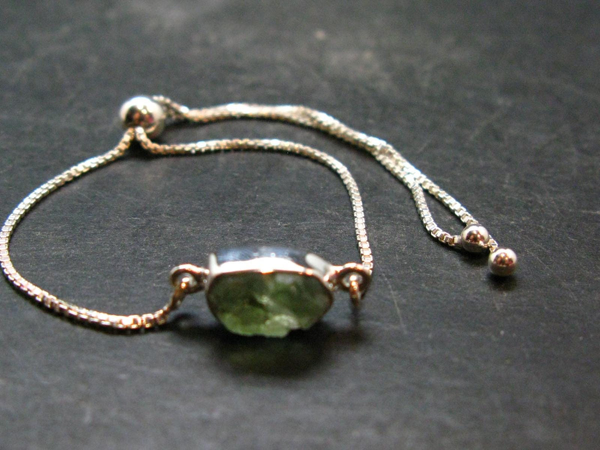 Moldavite Silver Bracelet Adjustable Length - 3.07 Grams