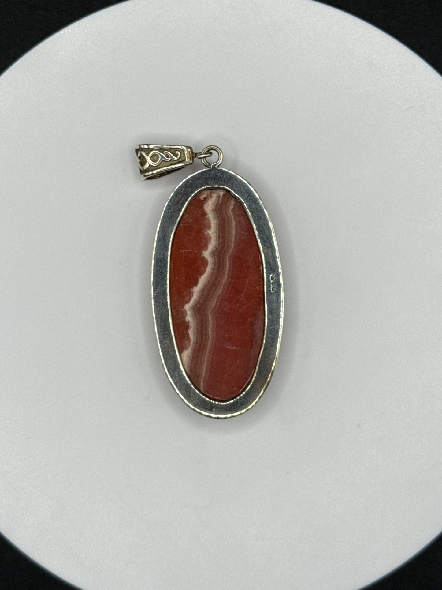 Natural Rhodochrosite Pendant in Sterling Silver | Pink Necklace | Jewelry Gift