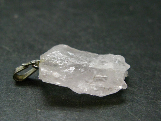 Very Nice Pink Morganite Silver Pendant From Brazil - 1.2" - 3.73 Grams
