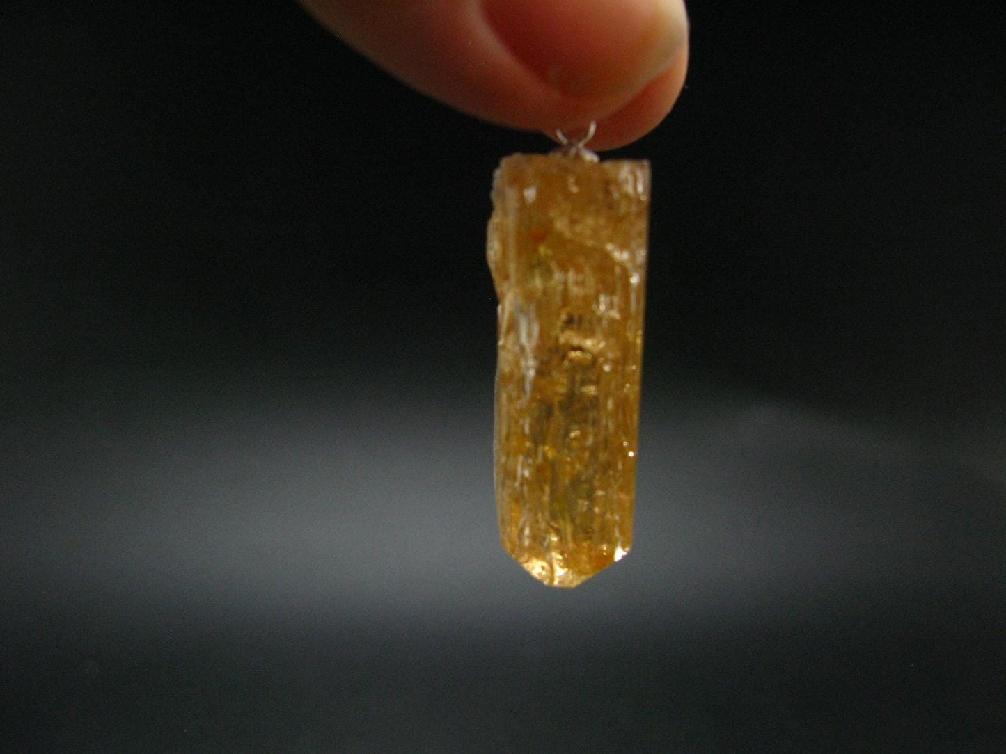 Natural Gemmy Imperial Topaz Crystal Pendant In Sterling Silver From Zambia - 1.5" - 8.38 Grams