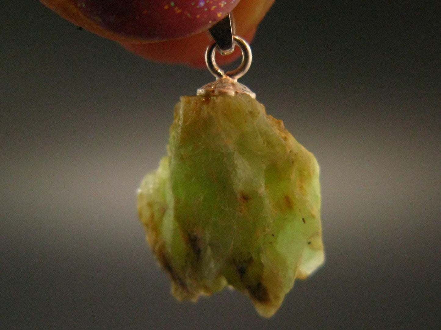 Very Rare Phosphophyllite Silver Pendant From Bolivia - 0.8" - 1.66 Grams