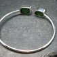 Green Tourmaline Silver Twister Bracelet From Brazil - 7.37 Grams