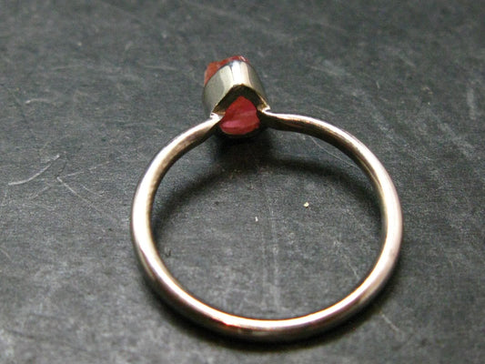 Pezzottaite Crystal Silver Ring From Madagascar - Size 8 - 2.08 Grams