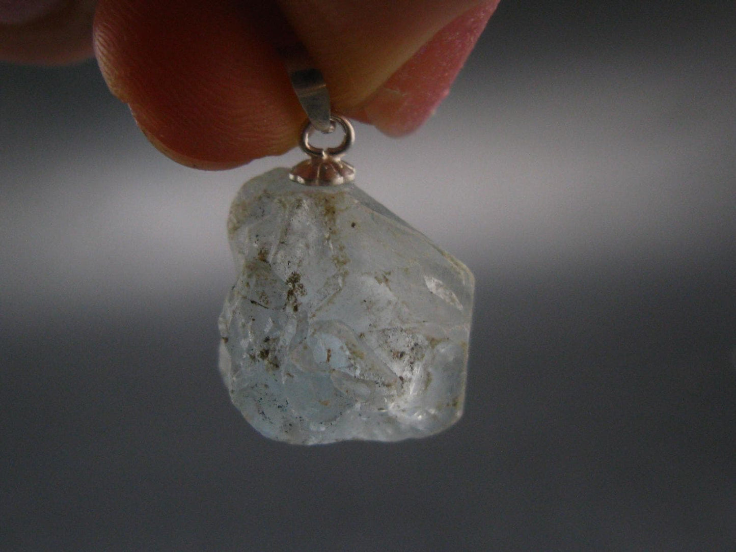 Natural Blue Celestite Celestine 925 Silver Pendant from Madagascar - 0.8" - 5.34 Grams