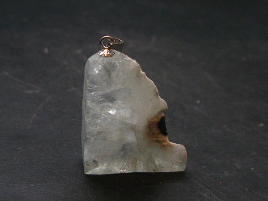 Clear Apophylite Apophyllite Crystal Silver Pendant From India - 1.4" - 8.72 Grams