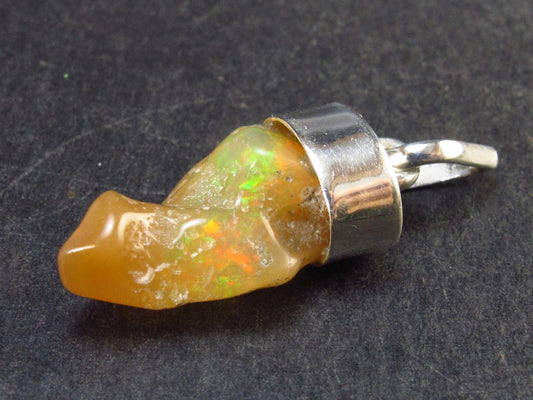 Opal Sterling Silver Pendant From Ethiopia - 1.2" - 2.5 Grams
