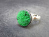Uvarovite (Green Chromium Garnet) Cluster Silver Ring from Russia - Size 8 - 5.34 Grams