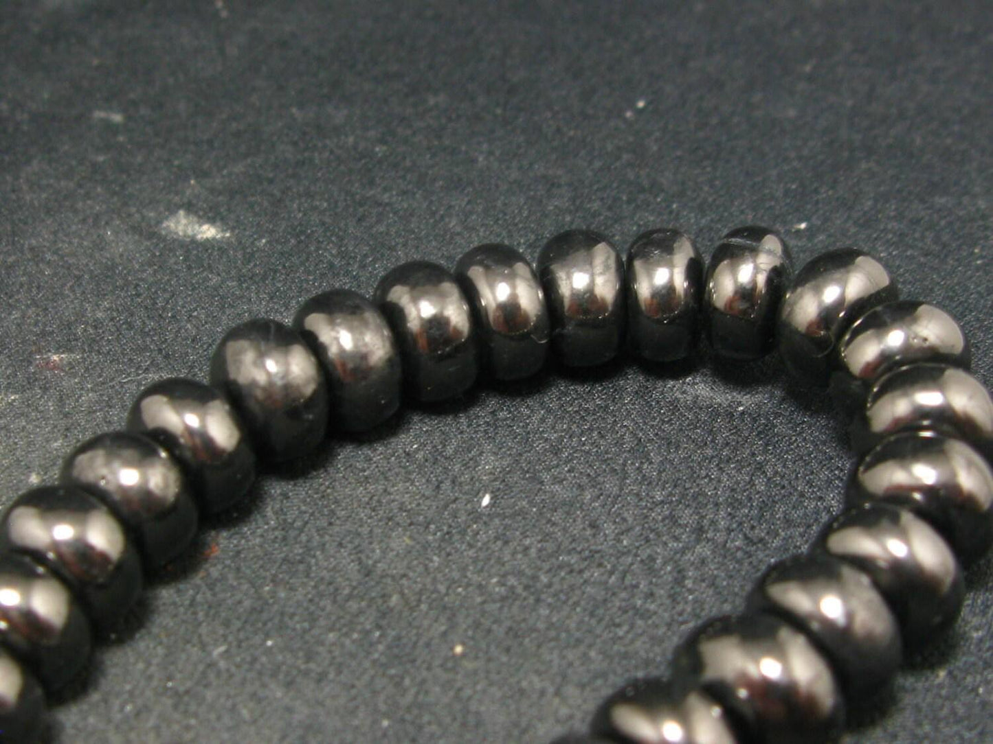 Shungite Necklace with 8mm Rondelle Beads From Russia - 18"