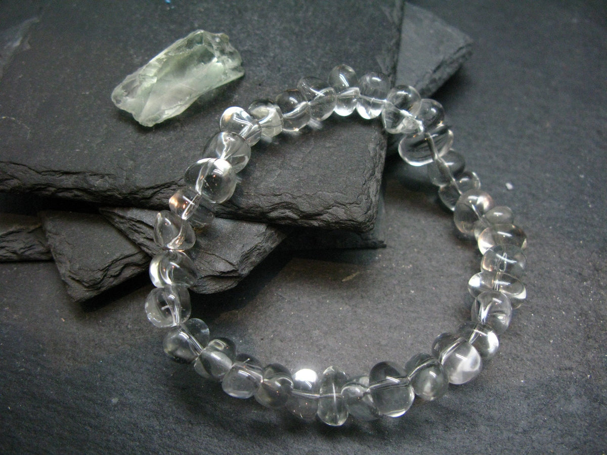 Prasiolite Green Amethyst Genuine Bracelet ~ 7 Inches ~ 12mm Tumbled Beads