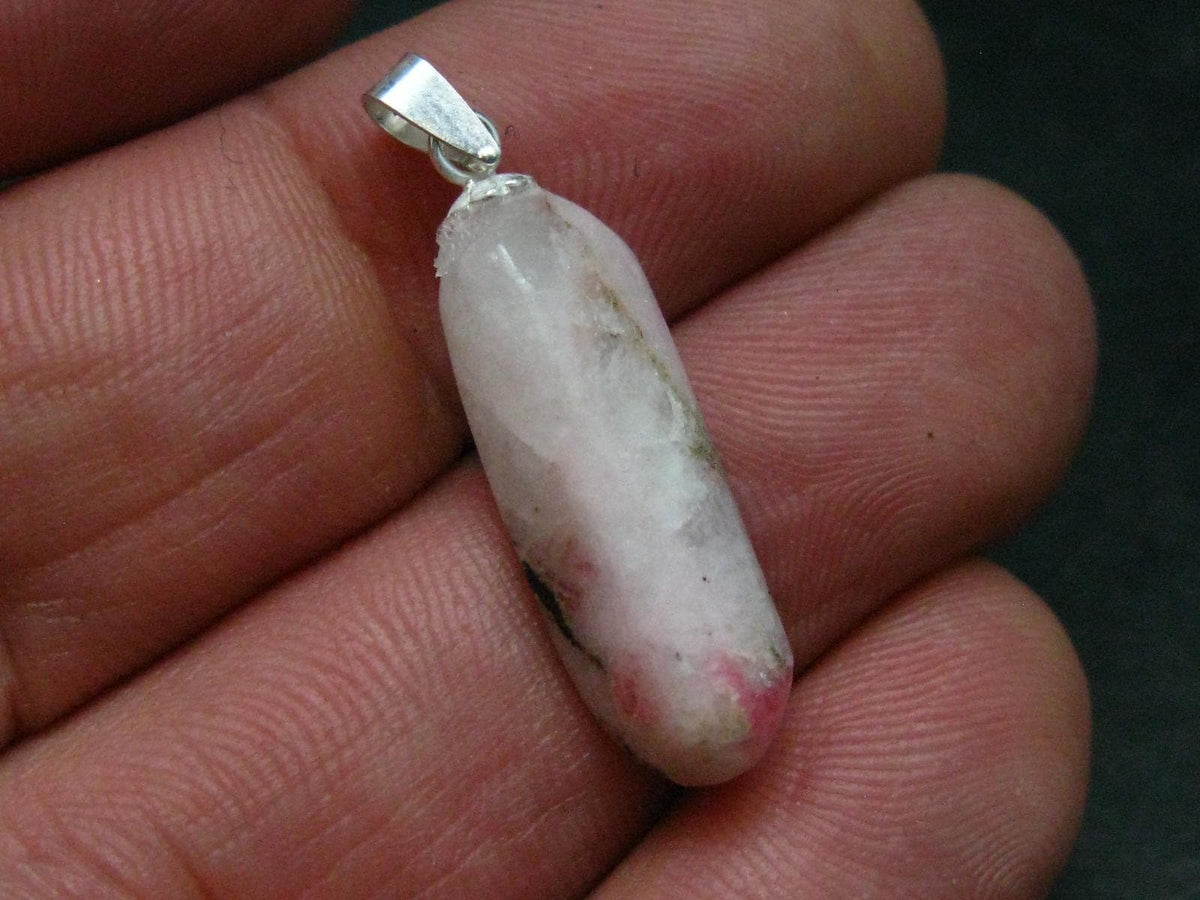 Rare Pink Tugtupite Sterling Silver Pendant From Greenland - 1.2" - 1.95 Grams