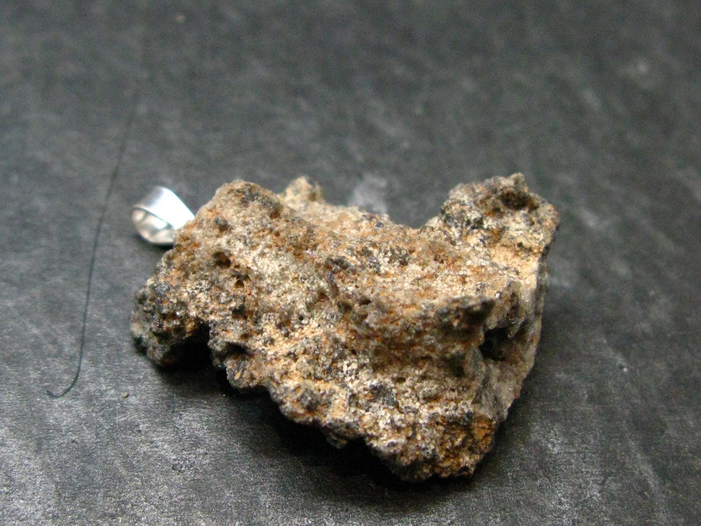Fulgurite Lightning Rock Silver Pendant From USA - 0.9" - 2.21 Grams