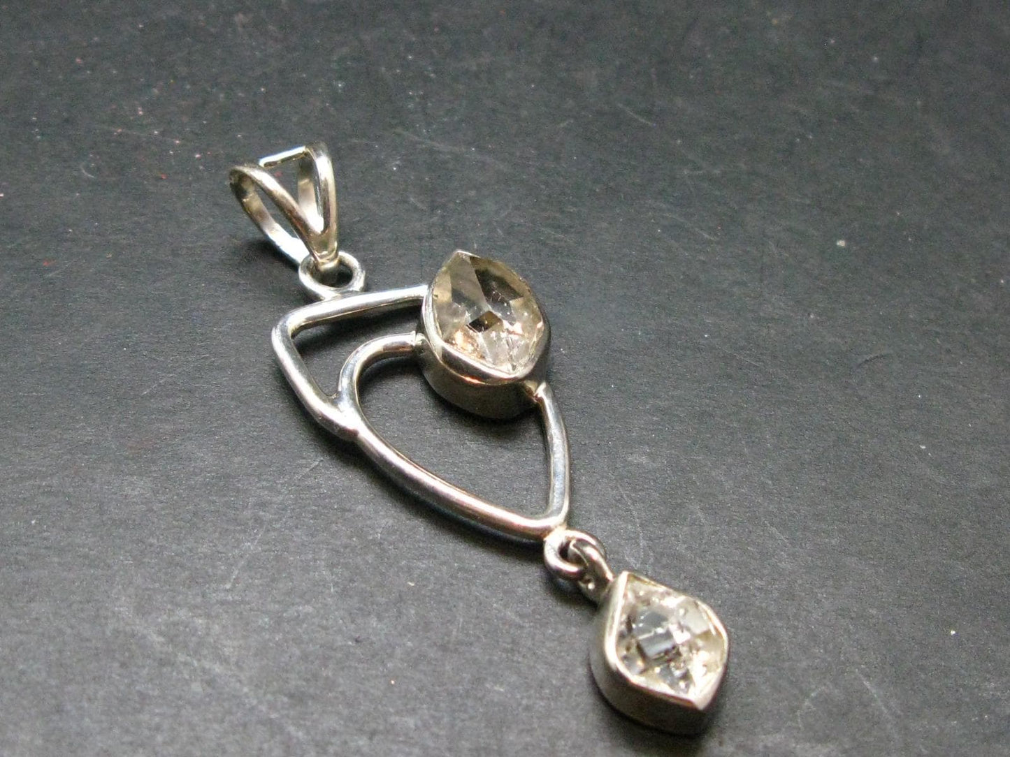 Herkimer Diamond Silver Pendant - 2.1" - 5.43 Grams