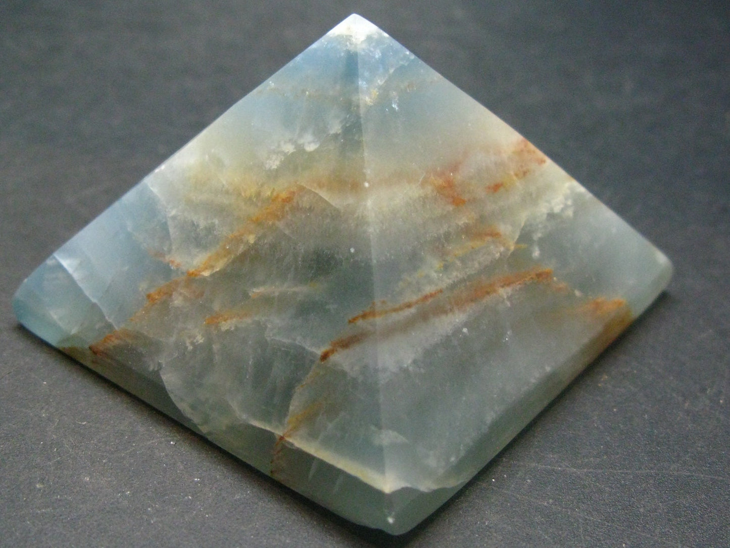 Lemurian Aquatine Blue Calcite Pyramid - 2.3" - 151.84 Grams