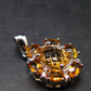 Yellow Citrine Gem Facetted Sterling Silver Pendant From Brazil With CZ - 0.9" - 3.16 Grams