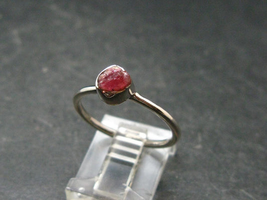 Bixbite Red Emerald Beryl Silver Ring From Utah USA - Size 8 - 1.86 Grams