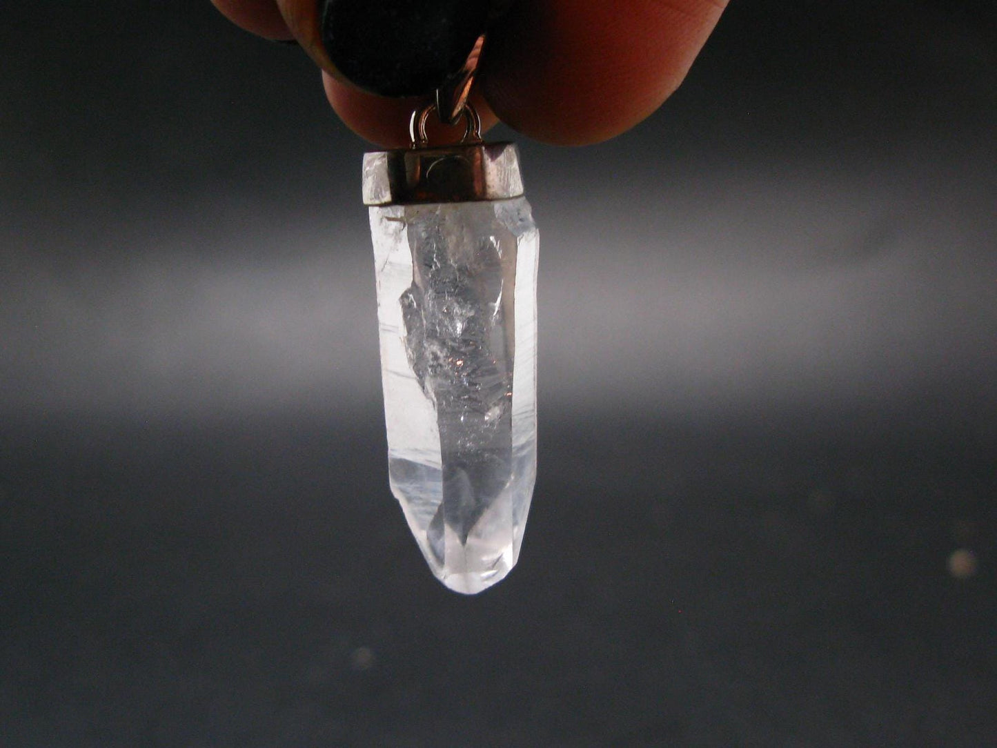 Lemurian Quartz Crystal Pendant From Brazil - 1.6" - 6.62 Grams