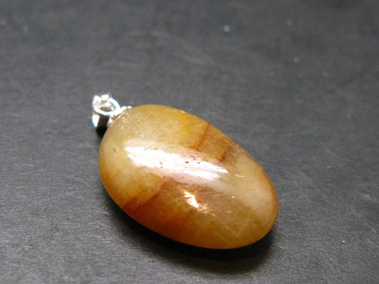 Yellow Sapphire Silver Pendant From Sri Lanka - 1.1" - 24.75 Carats