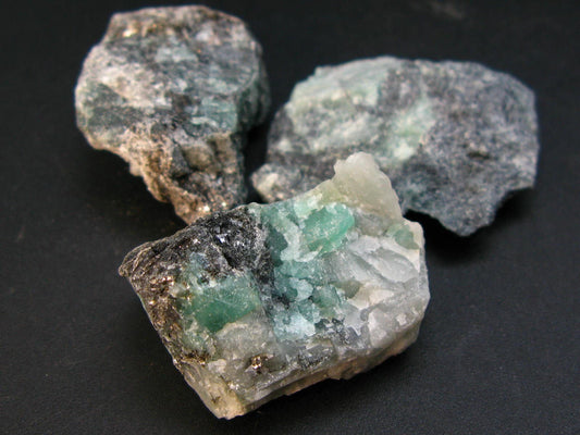 Lot of 3 Rough Natural Emerald Beryl from Brazil