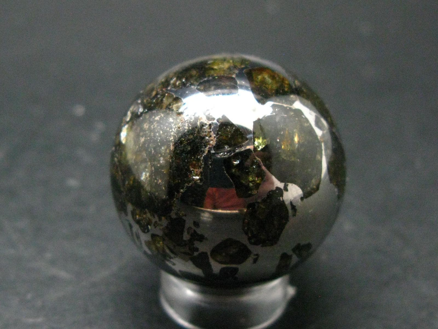 Large Seymchan Meteorite Pallasite Olivine Sphere Ball From Russia - 1.1" - 51.19 Grams