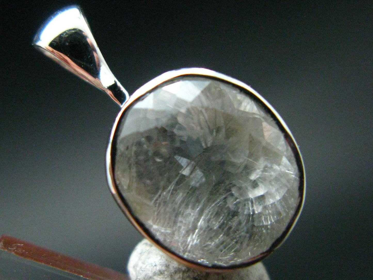Gem Phenakite Phenacite 5.93 Carats Facetted Pendant from Russia - 2.64 Grams - 0.8"