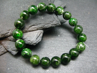 Chrome Diopside Genuine Bracelet ~ 7 Inches ~ 10mm Round Beads