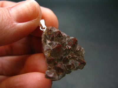 Rare Auralite Super 23 Large Cluster Amethyst Silver Pendant From Canada - 1.2" - 5.07 Grams