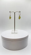 Chrysoberyl Raw Stone Earrings Green Yellow Gemstone Silver Dangle Earrings Minimalist Jewelry Gift